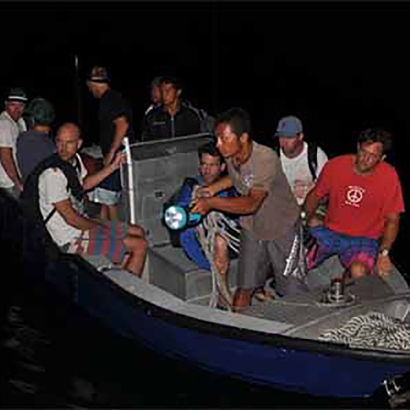 Tourists being rescued in Mentawai Islands boat sinking.